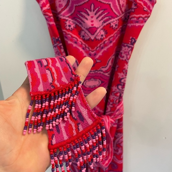 NWT FARMRIO, XL, I bought wrong size on final sale, red paisley scarf knit mini - Picture 3 of 11